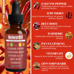 Fibosara Velestoff Cayenne Drops beet root ingredient detail.