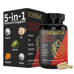 Fierce Immunity bottle front displaying a 90-capsule pack for daily immune support