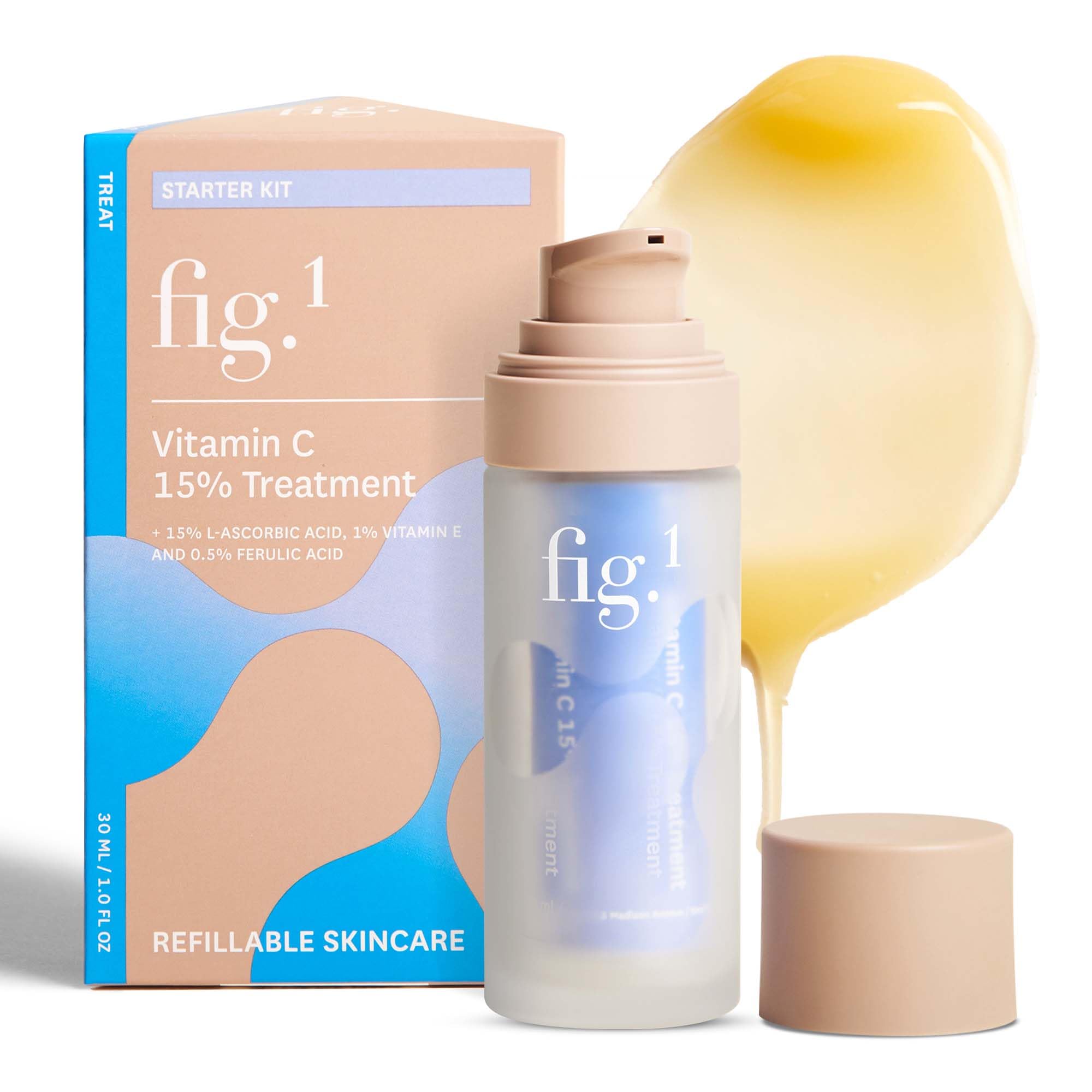 Fig.1 Vitamin C 15% serum bottle for easy daily application and radiant skin.