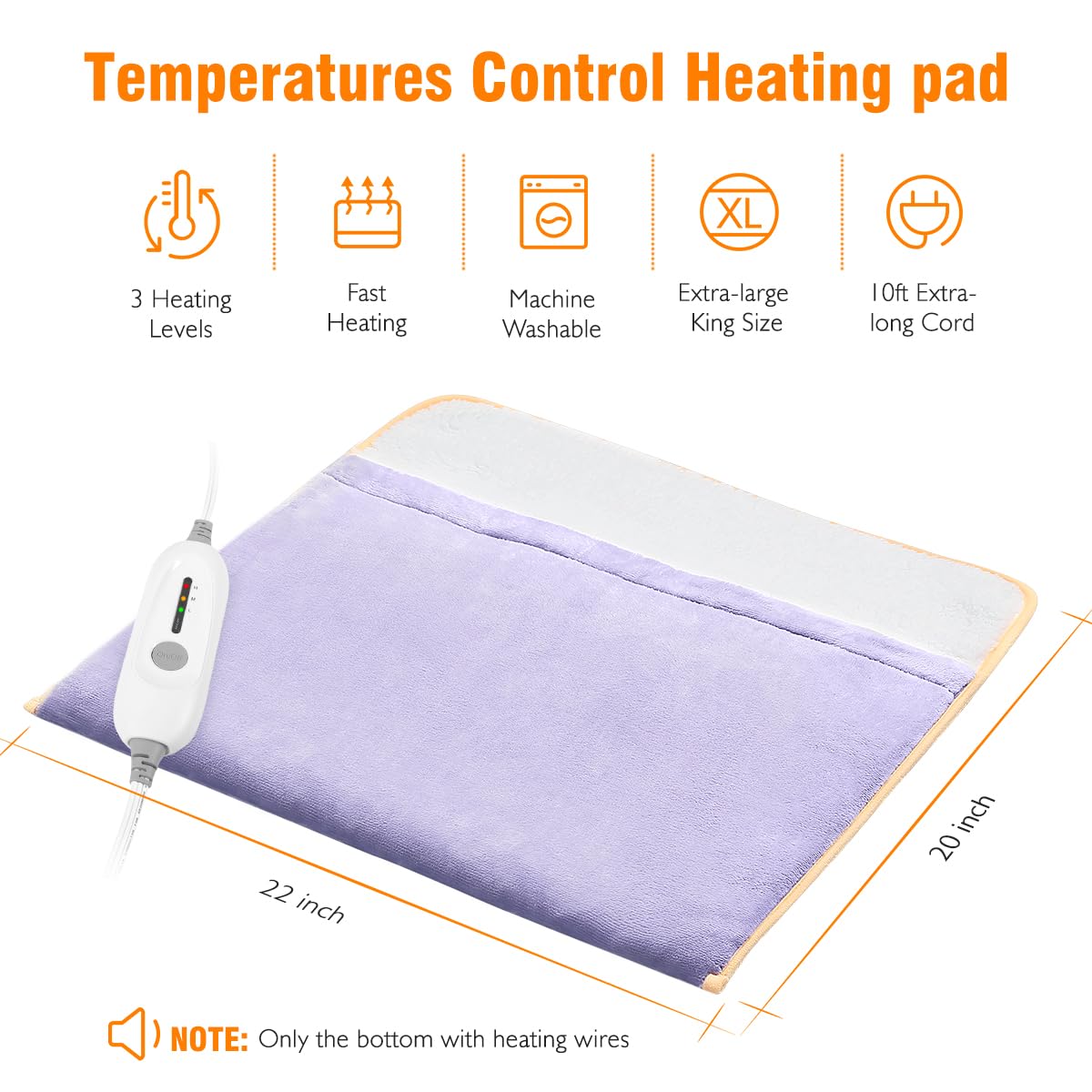 FIGERM Foot Warmer Electric control panel showing heat levels