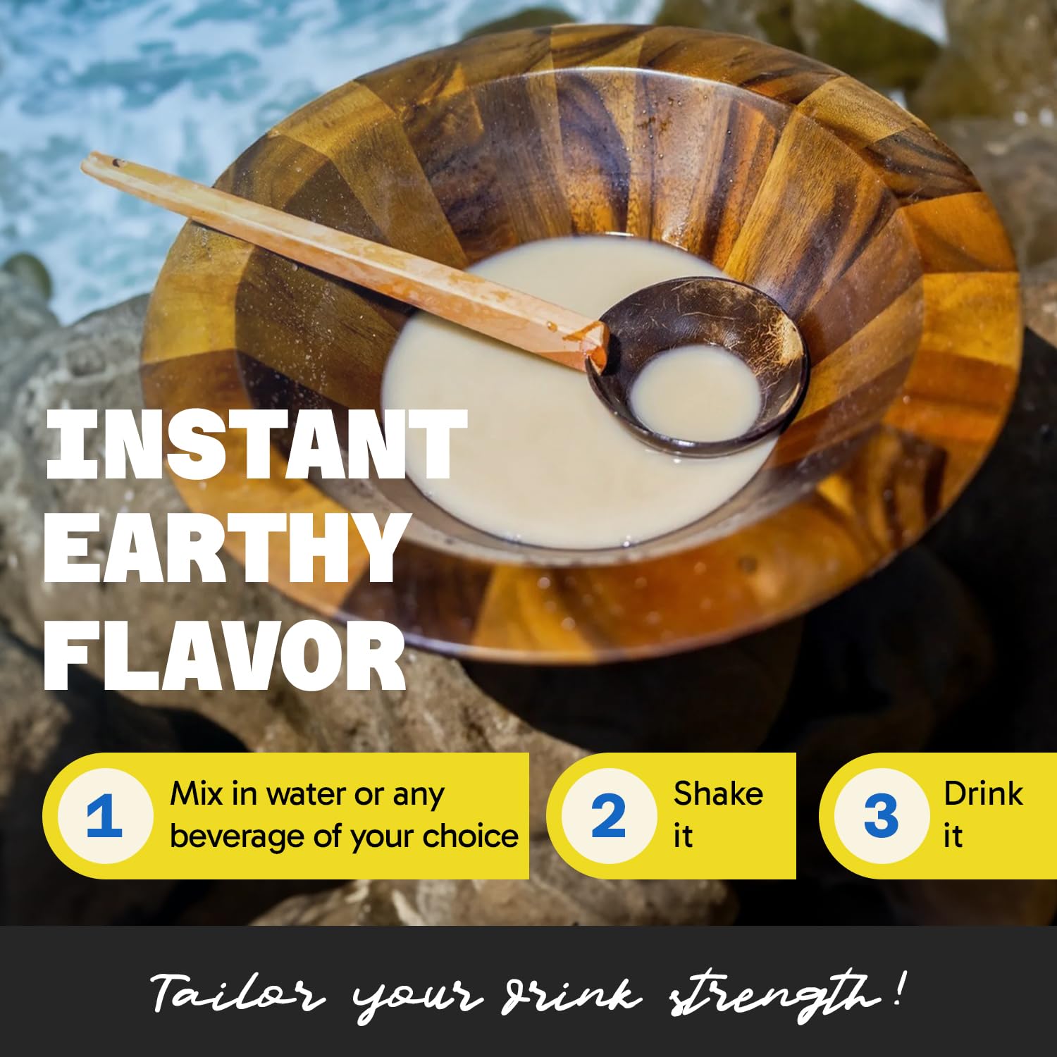 Easy-to-use mix with water or juice for quick Fiji Vanua Kava experience.