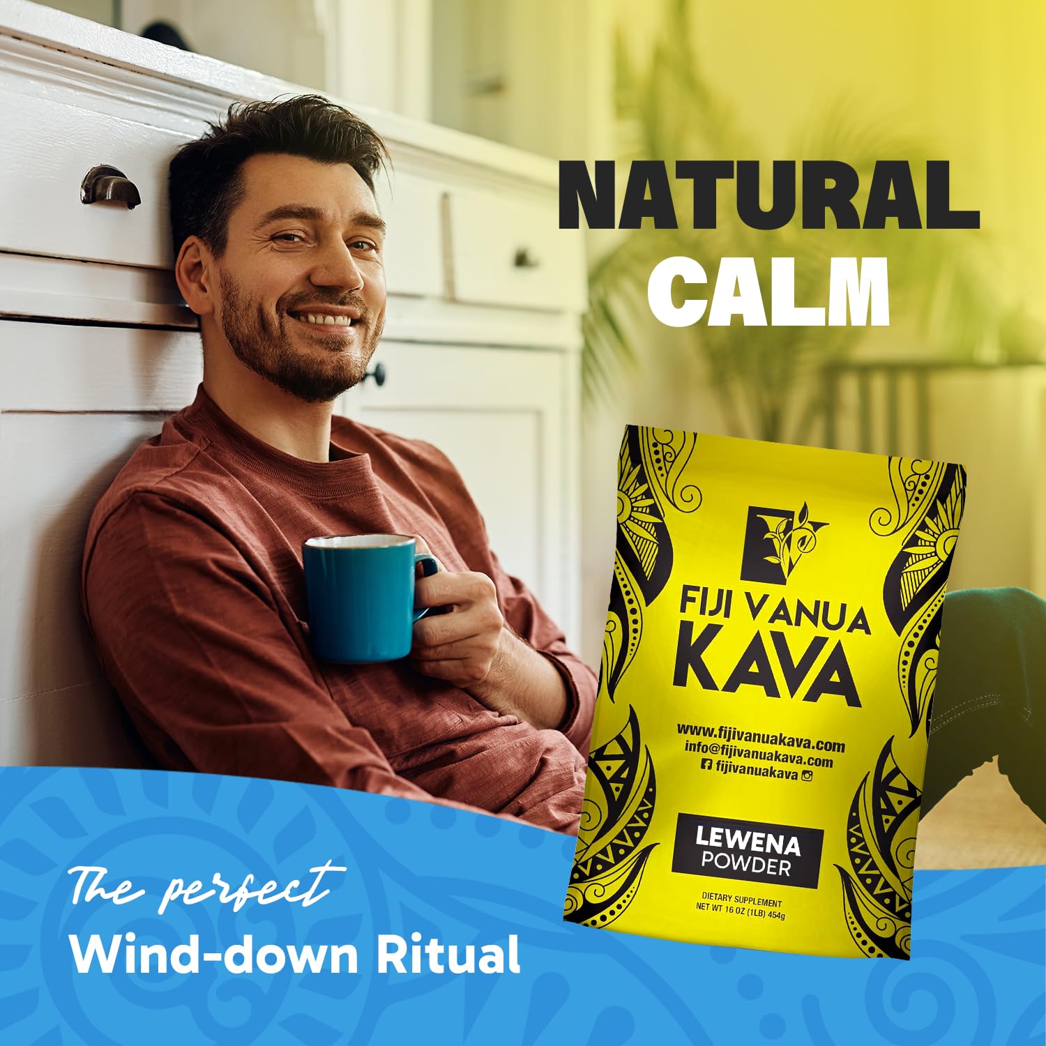 Savusavu-origin Lewena kava, sun-dried and pure, no additives