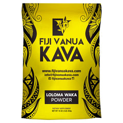 Fiji Vanua Kava Loloma Waka powder in a sealed bag ready for a smooth traditional brew