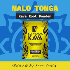 Texture close-up of Fiji Vanua Kava Malo Tonga powder showing creamy mouthfeel.