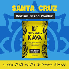 Fiji Vanua Kava medium grind powder ready for traditional brewing and easy straining.