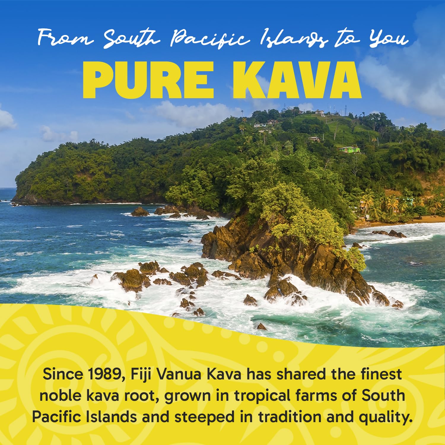 Relaxing beverage moment with Fiji Vanua Kava instant noble roots in hand.