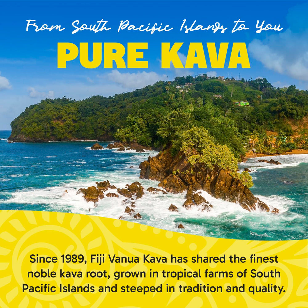 Relaxing beverage moment with Fiji Vanua Kava instant noble roots in hand.