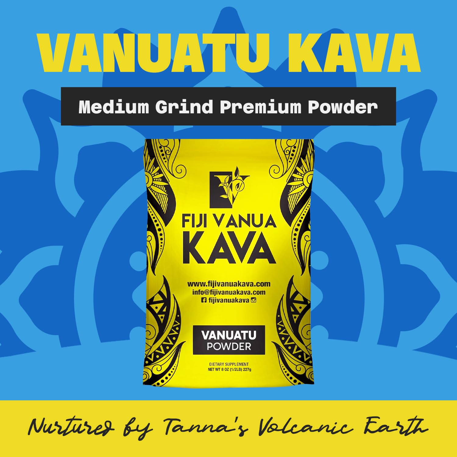 Close-up of Fiji Vanua Kava Vanuatu powder texture for traditional brewing
