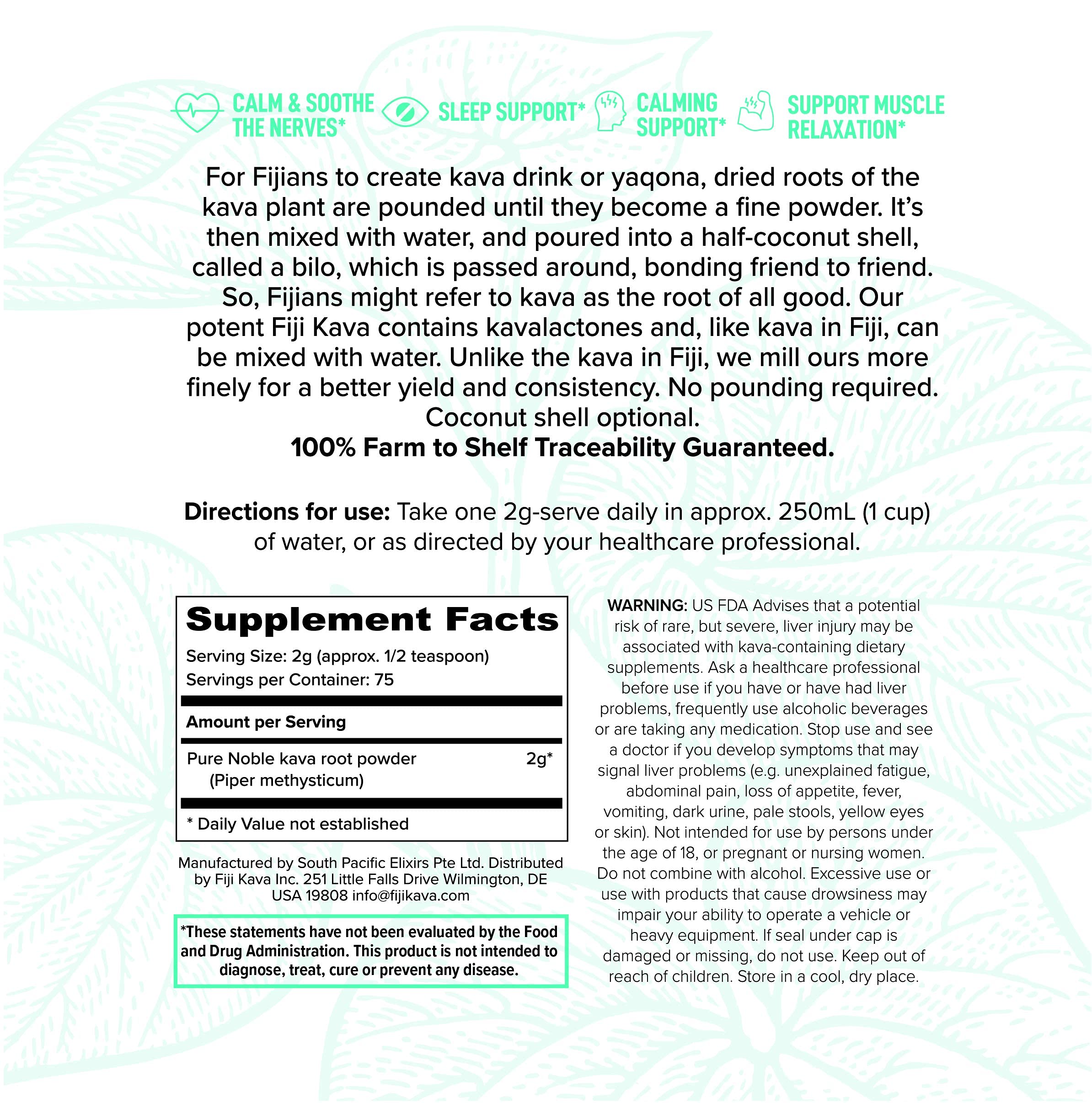 FijiKava pure noble root powder jar signaling premium quality