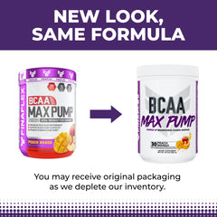 FINAFLEX BCAA MAX PUMP label closeup highlighting performance ingredients