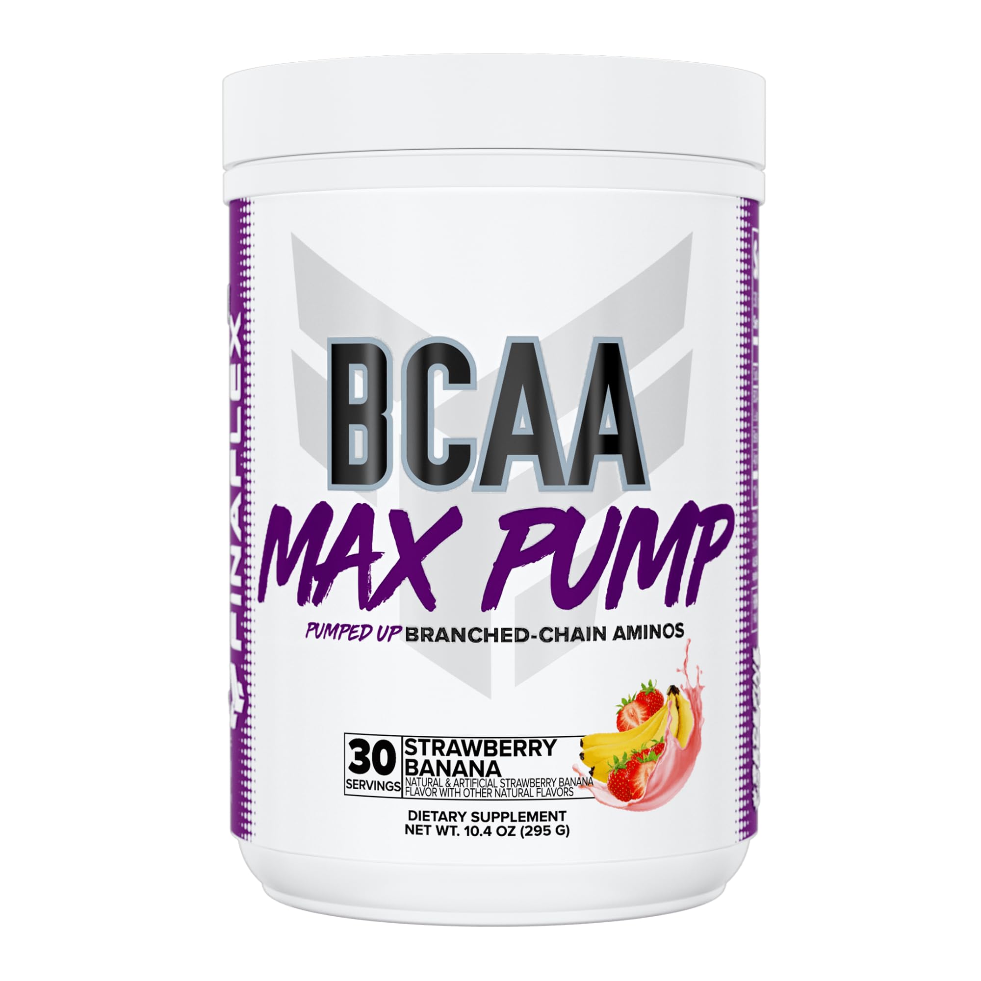 FINAFLEX BCAA MAX PUMP strawberry banana tub for intra-workout energy and recovery