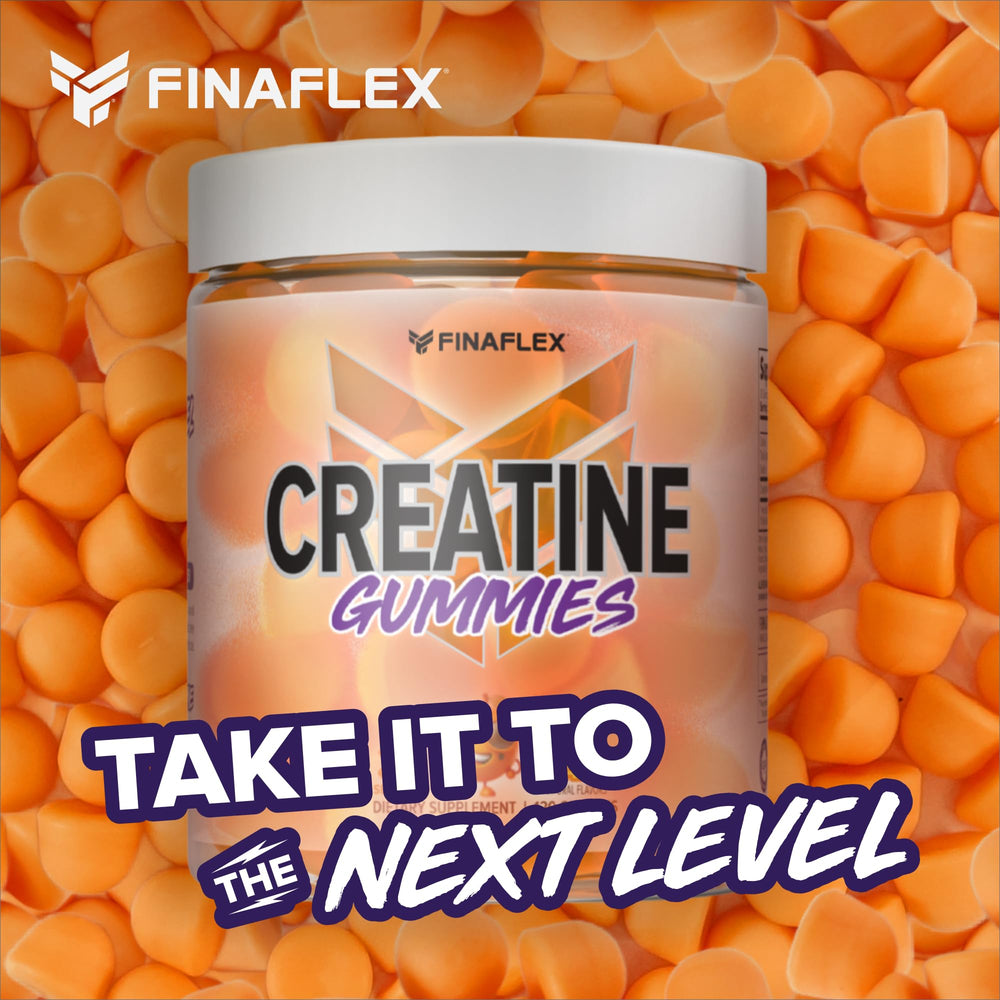 FINAFLEX Creatine Gummies orange bottle side view