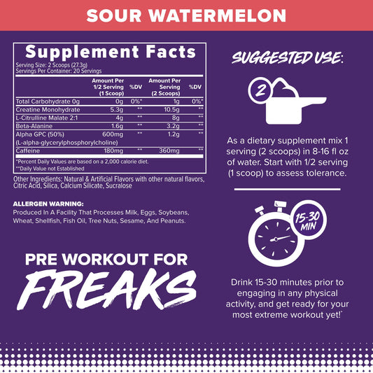 FINAFLEX Engage Sour Watermelon label highlights ingredients and dosing for informed use