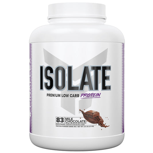 FINAFLEX ISOLATE milk chocolate powder bottle for a high-protein shake