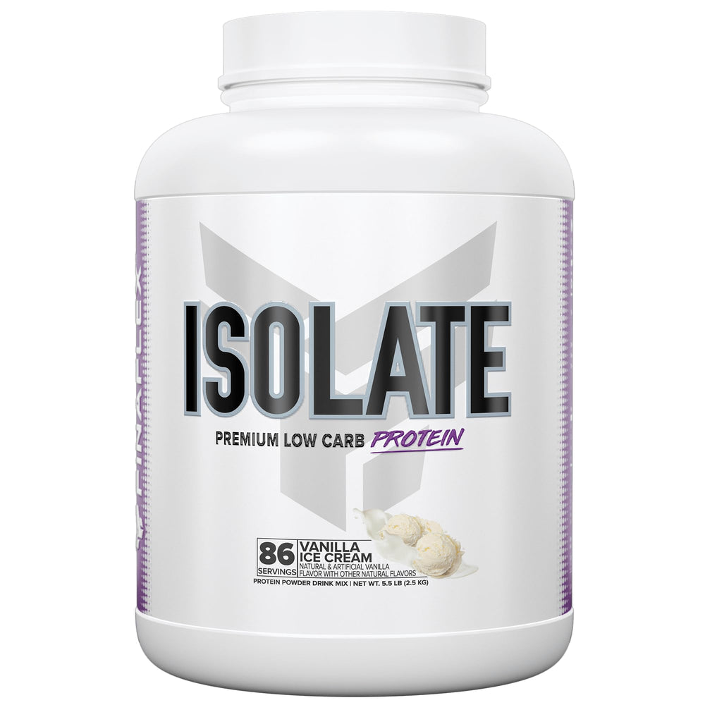 FINAFLEX ISOLATE Vanilla Ice Cream tub showing premium protein for recovery