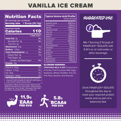 FINAFLEX ISOLATE Vanilla milkshake in glass with zero sugar