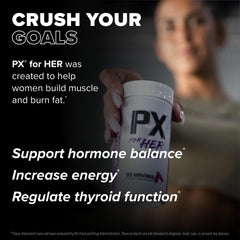 FINAFLEX PX for Her label view highlighting caffeine and DIM for focus