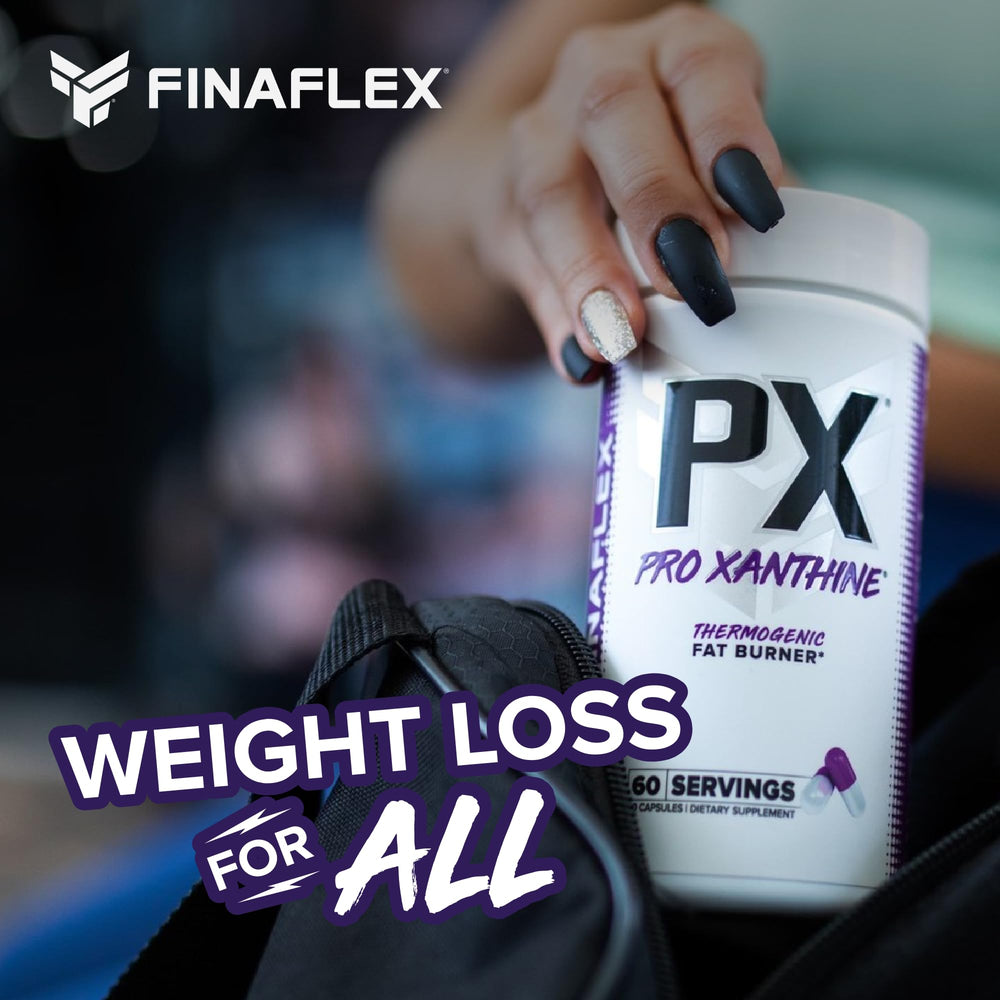 FINAFLEX PX Pro Xanthine pre-workout scene suggests gym-ready energy