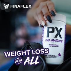 FINAFLEX PX Pro Xanthine pre-workout scene suggests gym-ready energy