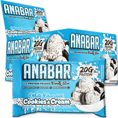 Anabar box with white chocolate cookies and creme flavor for quick protein on the go.