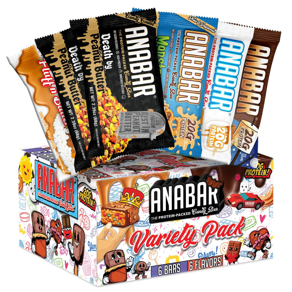 FINAL BOSS Anabar sampler pack box front view for convenient protein snacking.