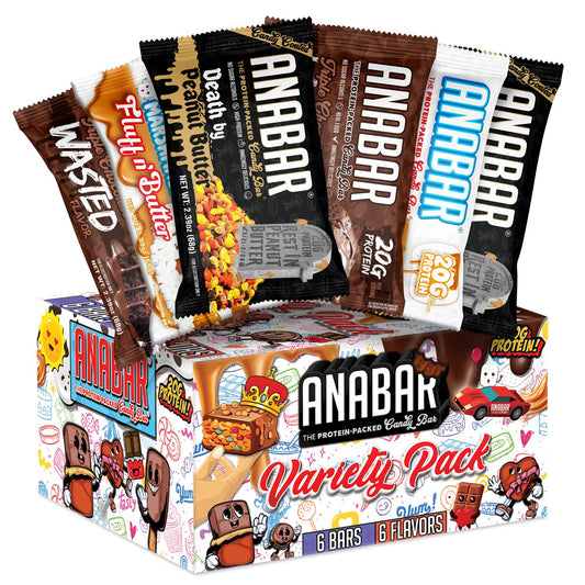 Final Boss Anabar Sampler Pack pack-shot showing six protein bars for on-the-go protein.