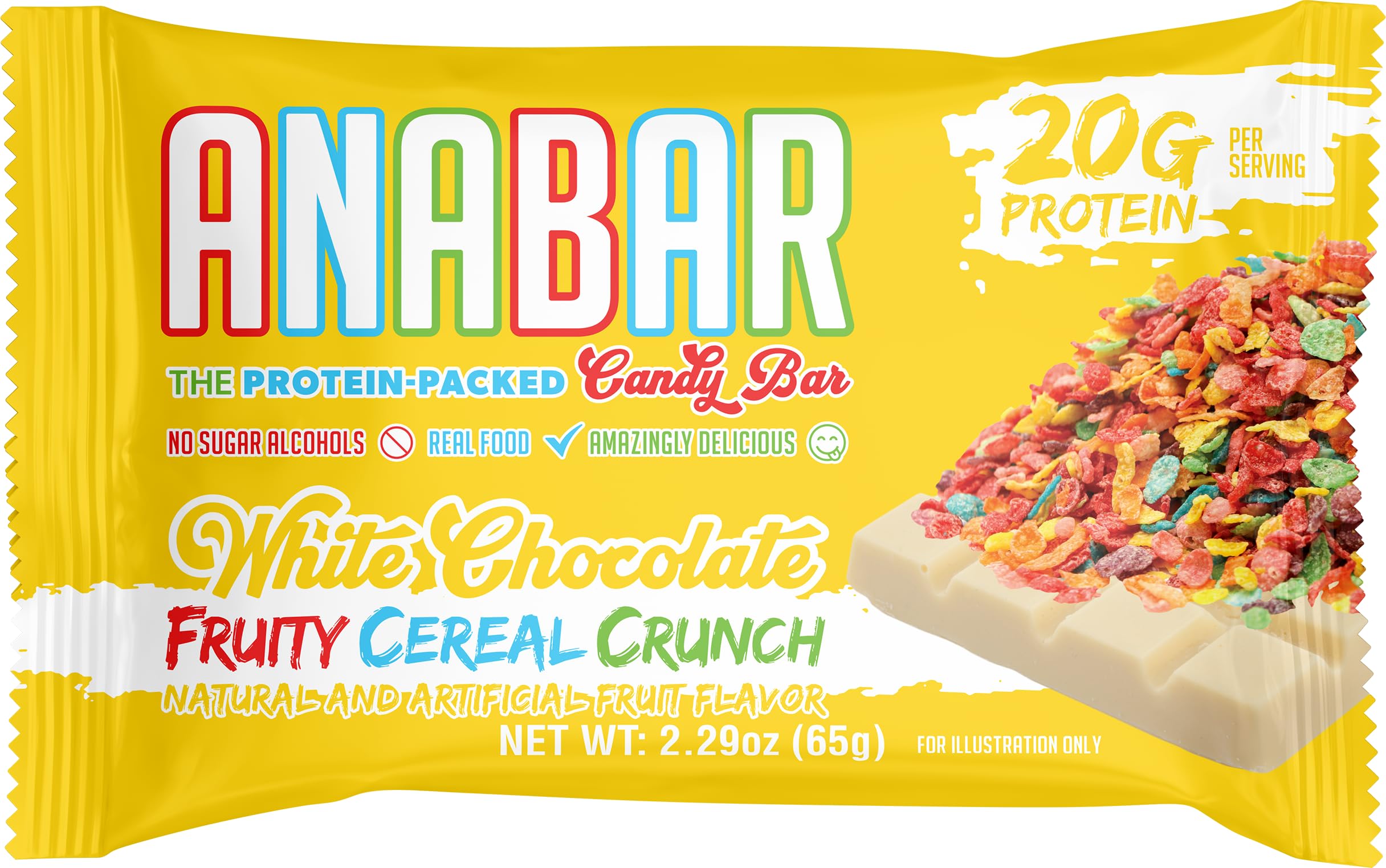 Anabar bar with authentic chocolate coating and fruity cereal pieces for texture.