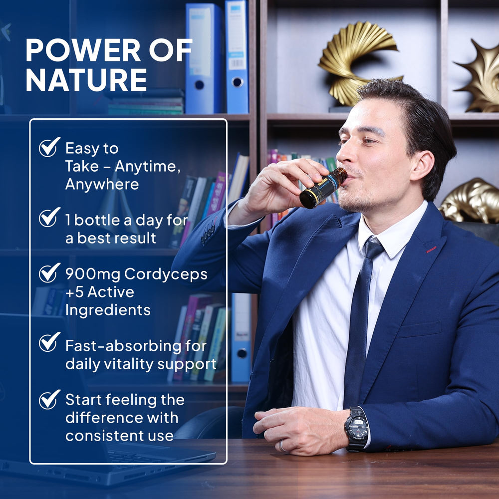 Active lifestyle scene with Cordyceps Plus for daily balance.