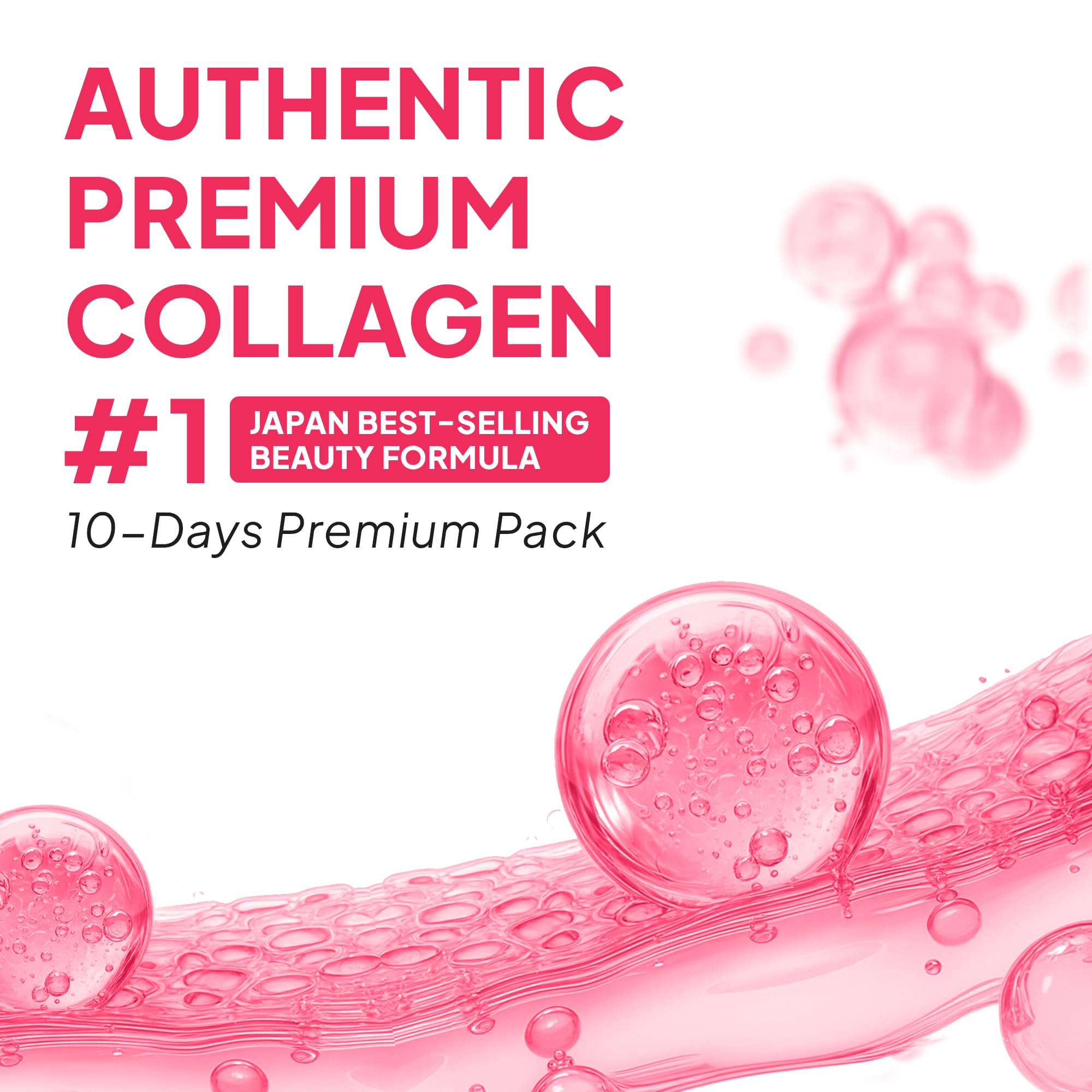 FINE JAPAN Hyaluron & Collagen Plus liquid being poured into a glass for easy daily use.