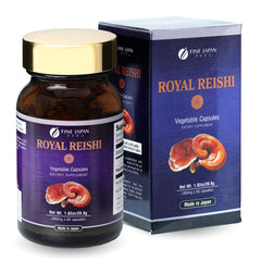 Fine Japan Organic Reishi bottle front view highlighting immune support.