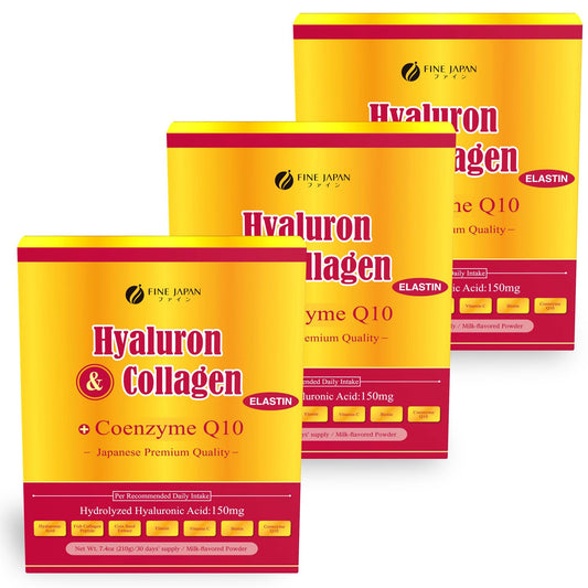 Fine Japan marine collagen bottle on kitchen counter for daily beauty