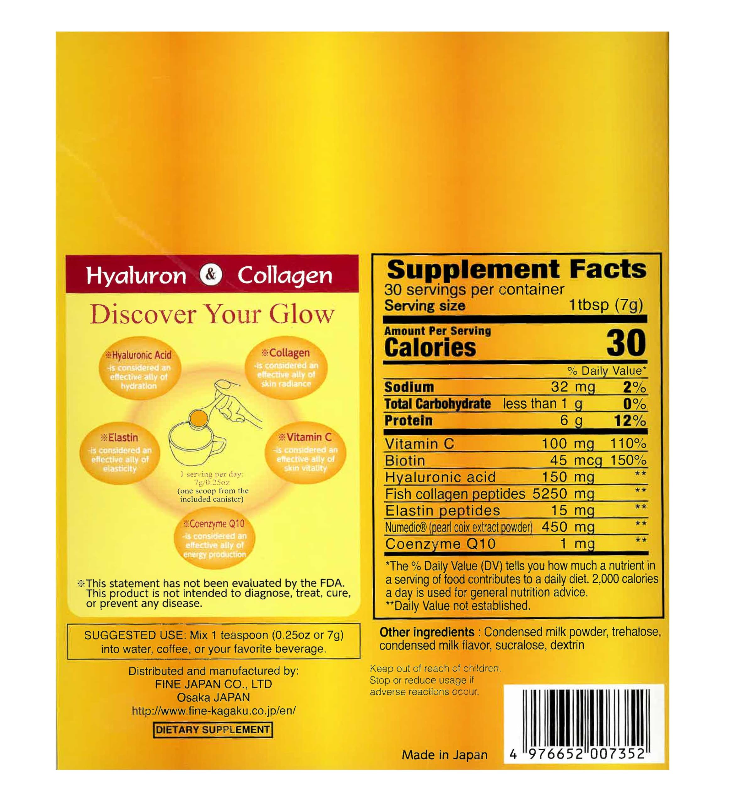 Close-up of packaging showing Japan-made quality and non-GMO ingredients