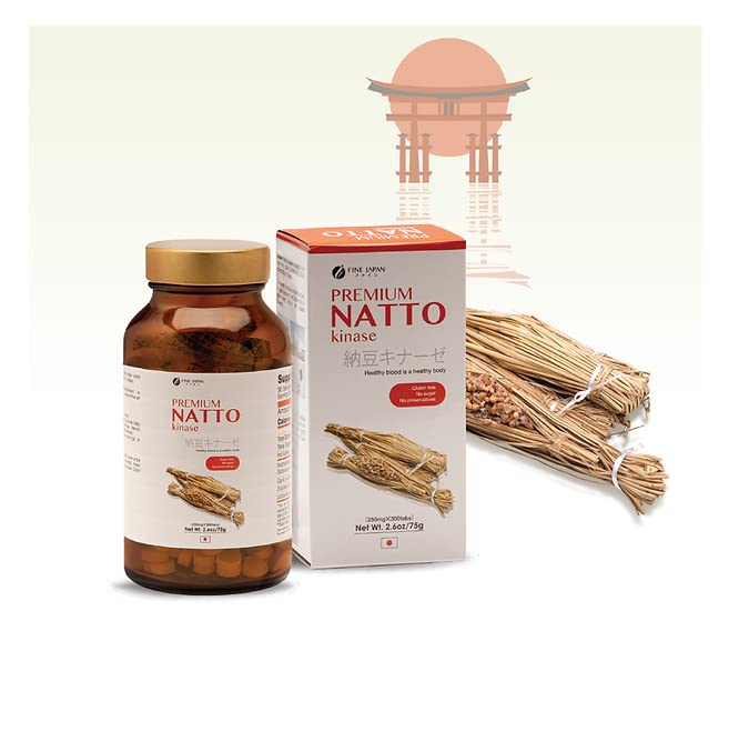 Fine Japan Natto Kinase label details highlight vegan and gluten-free formula.