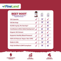 FineLand Beet Root Capsules pour image suggesting easy daily intake