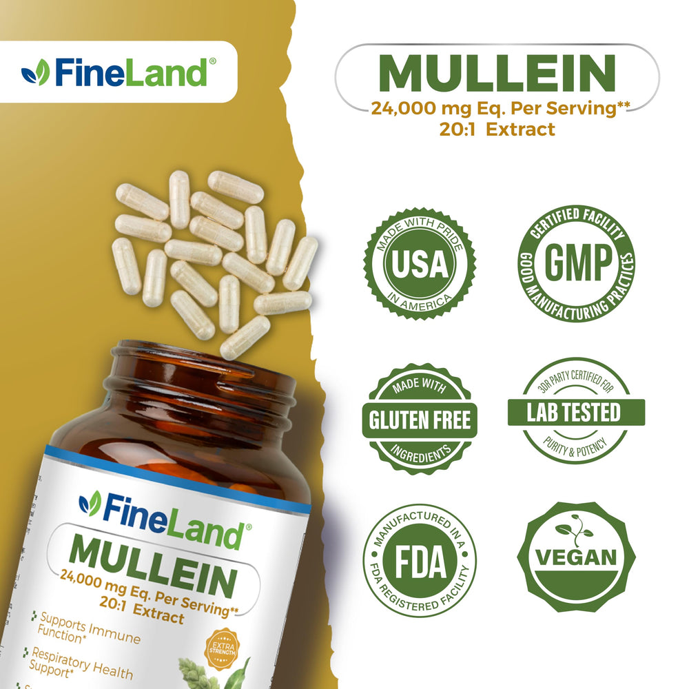FineLand Mullein Leaf 20x Extract ingredient panel for vegan form
