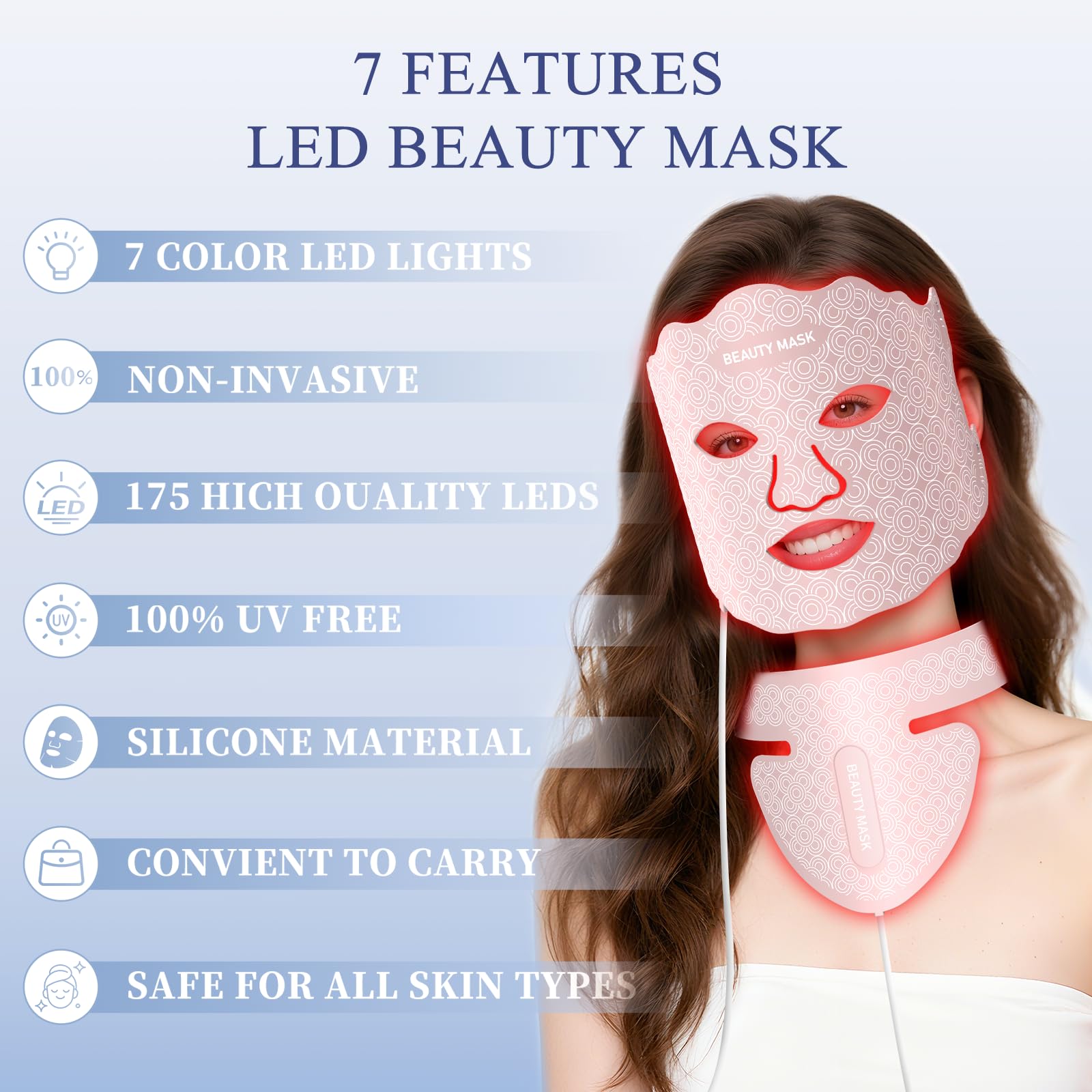 Fiogeo LED mask blue light for a refreshing skincare session.