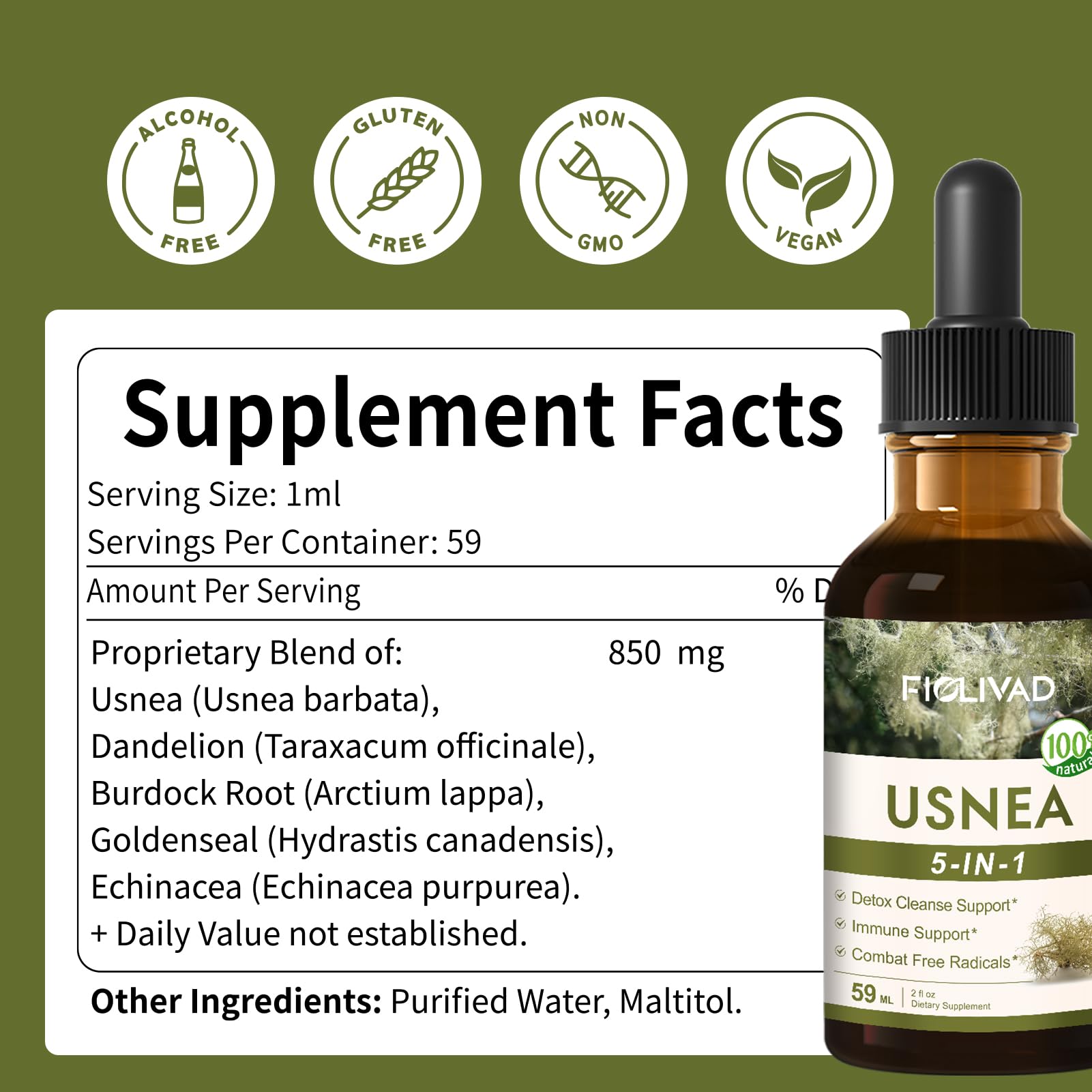 Fiolivad Herbal Tincture pouring drops for quick absorption and everyday use
