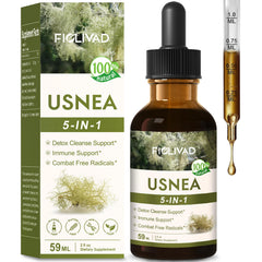 FIOLIVAD Usnea liquid drops bottle for easy daily detox and immune wellness.