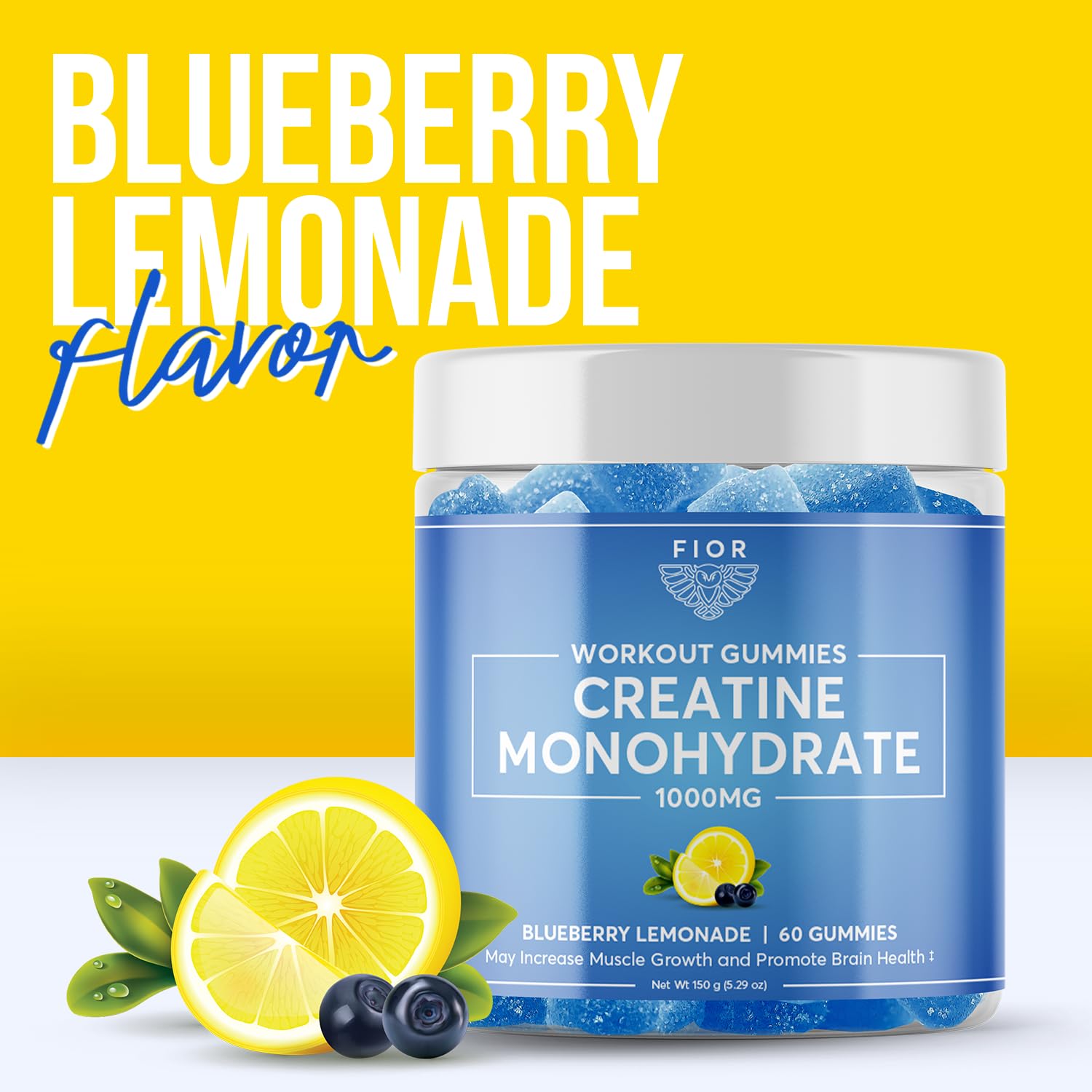 FIOR Creatine Gummy pouring a serving for easy dosing.