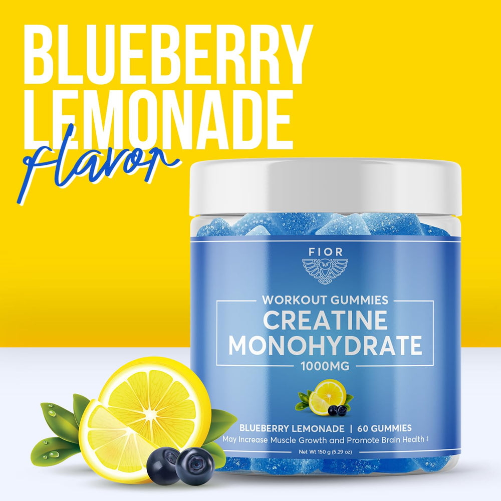 FIOR Creatine Gummy pouring a serving for easy dosing.