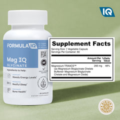 FIQ bottle closeup highlights digestion-friendly, premium ingredients.