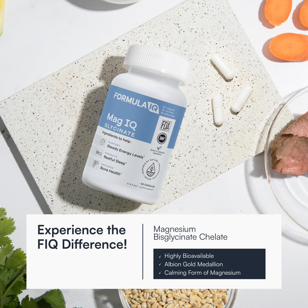 FIQ formula IQ label emphasizes Albion TRAACS chelate for improved absorption.