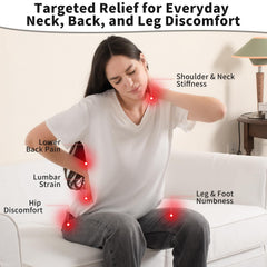 Firebrighting back massager on chair with strap for secure, slip-free sessions.