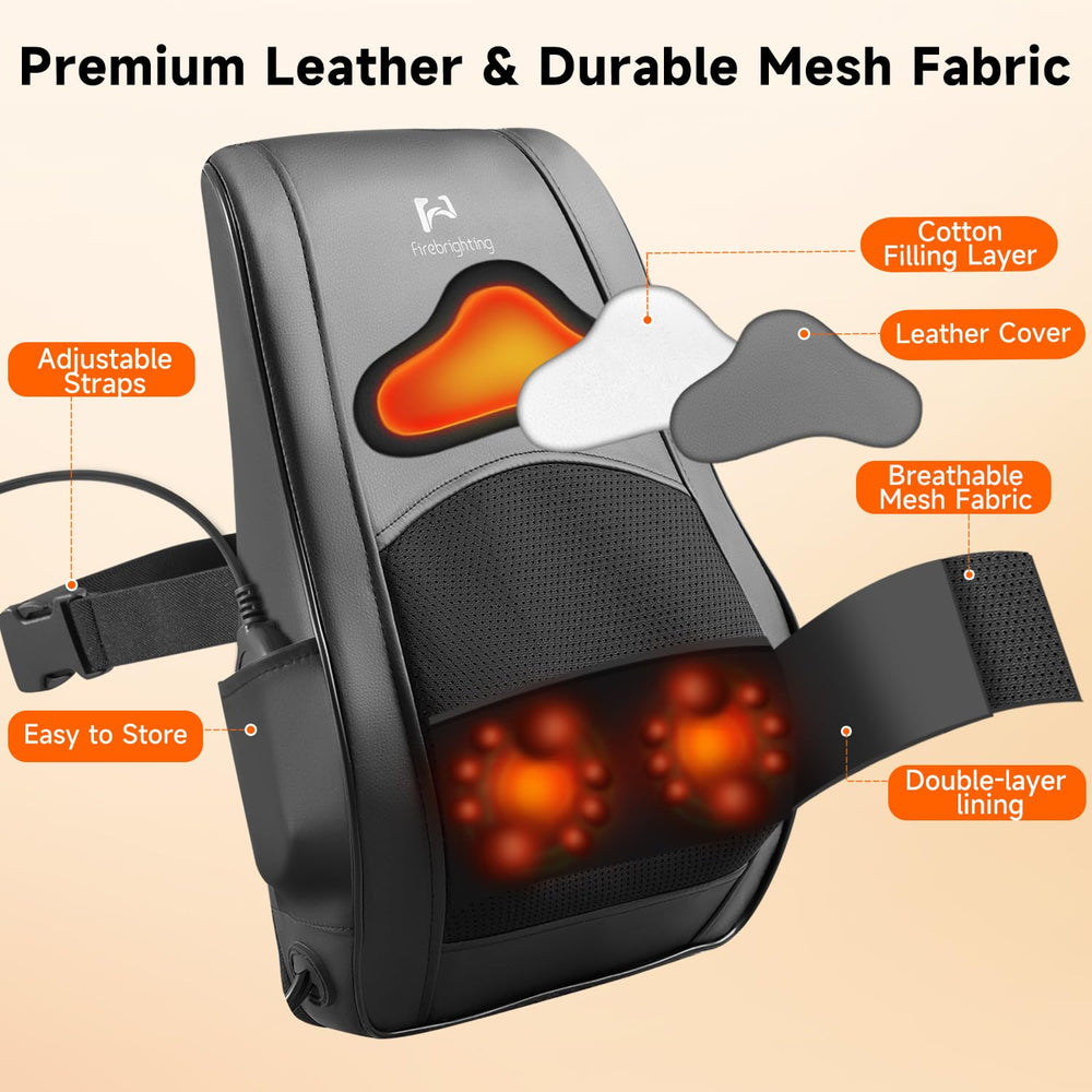 Firebrighting massager on gaming chair aids post-session relaxation after play.