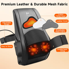 Firebrighting massager on gaming chair aids post-session relaxation after play.