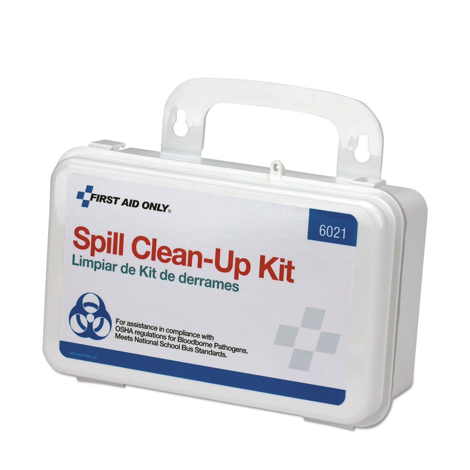 First Aid Only 6021 BBP spill kit contents top view for rapid access