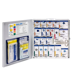 First Aid Only 746006 wall-mount cabinet in a kitchen setting for easy access.