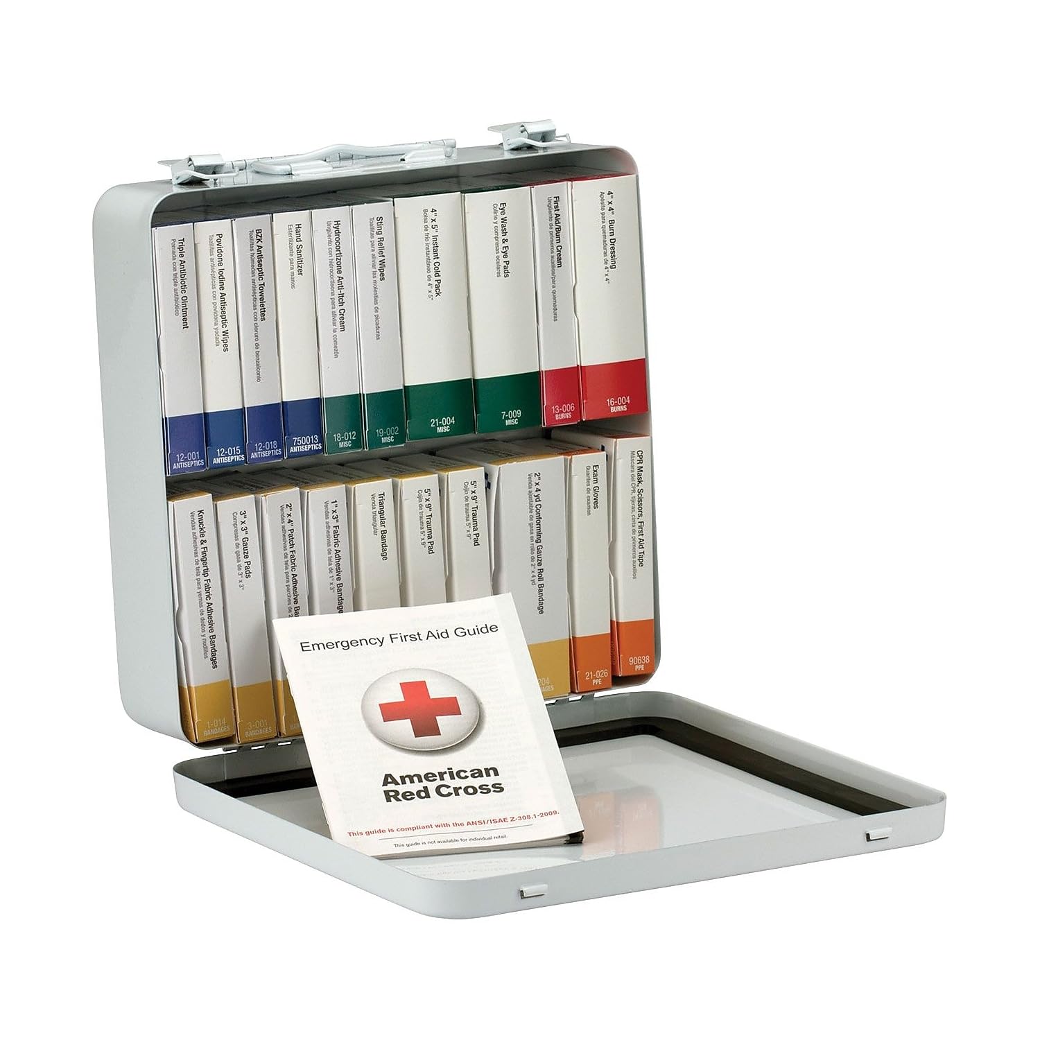 First Aid Only 90600 weatherproof metal case with emergency supplies for quick access