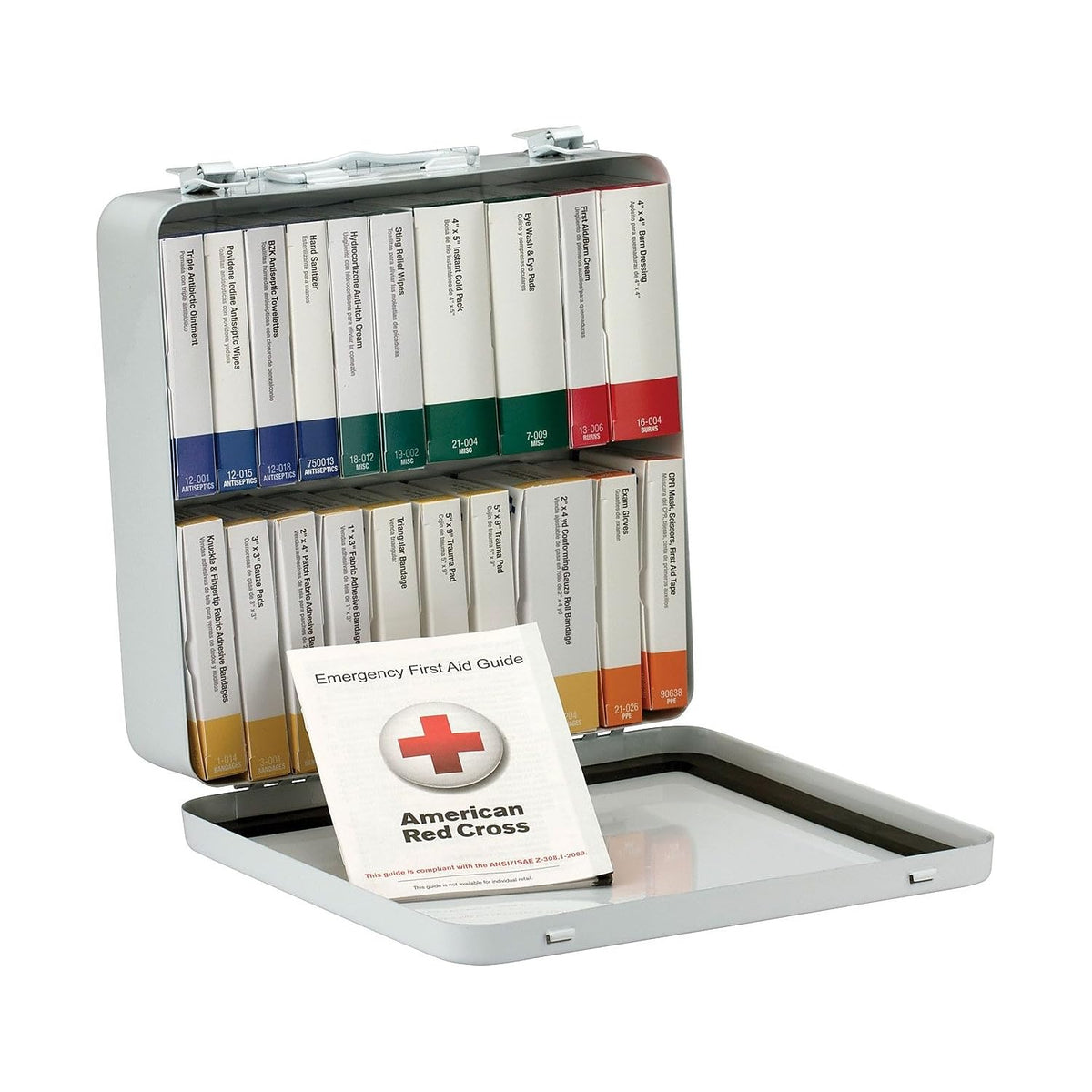 First Aid Only 90600 weatherproof metal case with emergency supplies for quick access