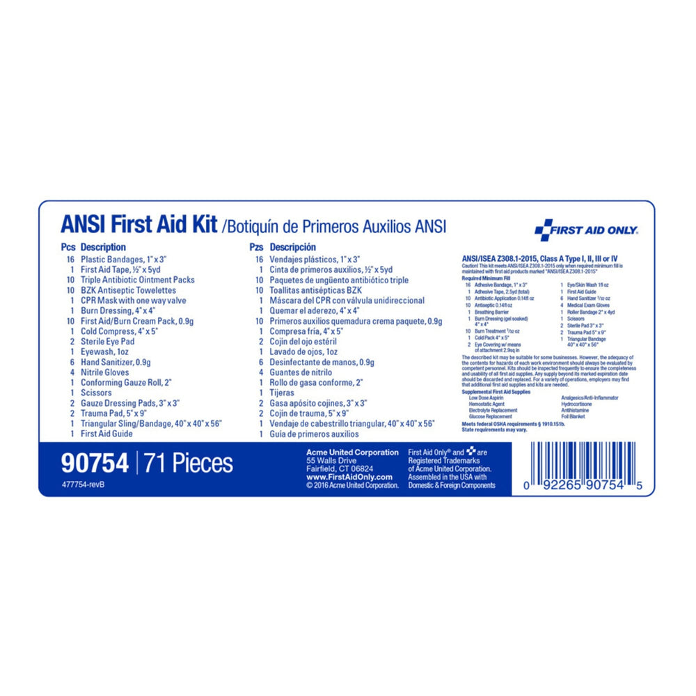 First Aid Only 90754 compact kit, travel ready for cars and offices.